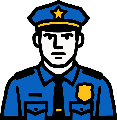 police.
In-Game asset.  2d.  High contrast.  No shadows