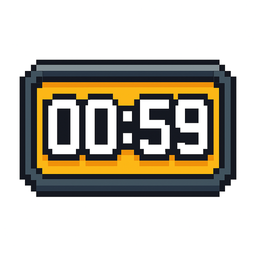 pixel timer.
In-Game asset.  2d.  High contrast.  No shadows. no backround\