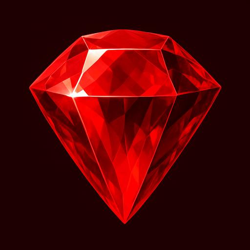 red gem realistic.
In-Game asset.  2d.  High contrast.  No shadows