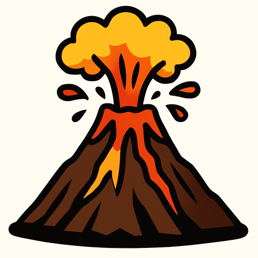 volcan.
In-Game asset.  2d.  High contrast.  No shadows