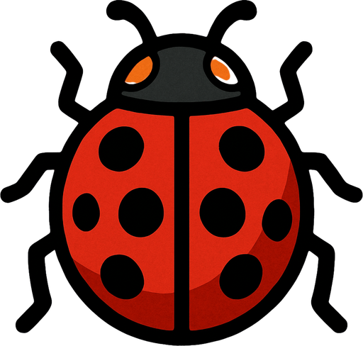 ladybug insect.
In-Game asset.  2d.  High contrast.  No shadows