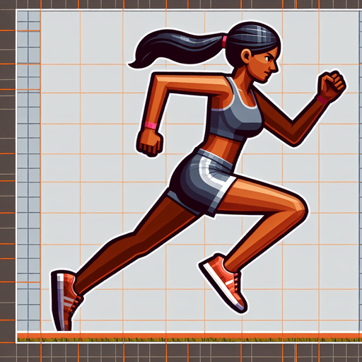 A person running.
Single Game Texture. In-Game asset. 2d. Blank background. High contrast. No shadows.