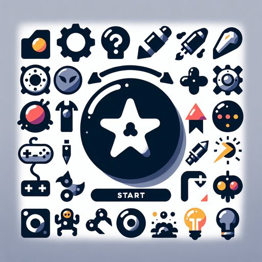 make a start button logo.
Single Game Texture. In-Game asset. 2d. Blank background. High contrast. No shadows.