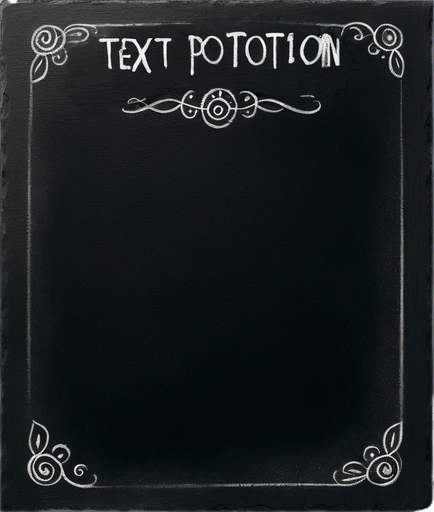 Text "POTION" handwritten in chalk