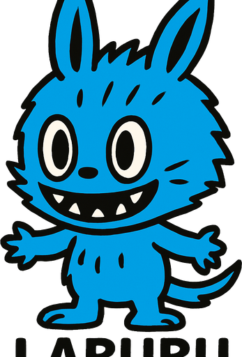 Blue Labubu.
In-Game asset.  2d.  High contrast.  No shadows