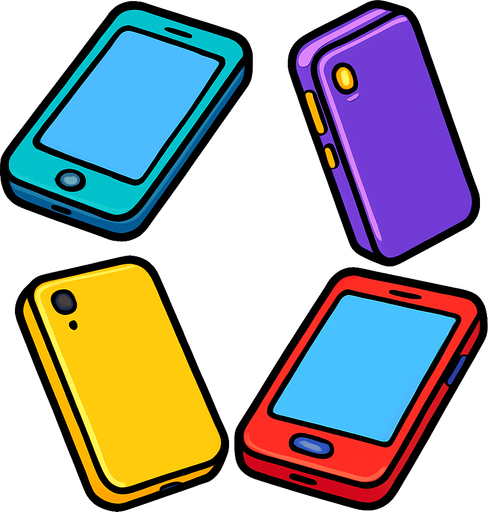 Pack of different phones.
In-Game asset.  High contrast.  No shadows. 3D