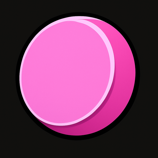 3d pembe daire.
In-Game asset.  2d.  High contrast.  No shadows