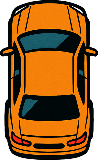 car viewed from above.
In-Game asset.  2d.  High contrast.  No shadows