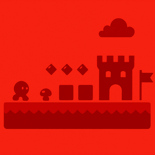 a 2d platformer straight and long that looks special in red.
In-Game asset.  2d.  High contrast.  No shadows