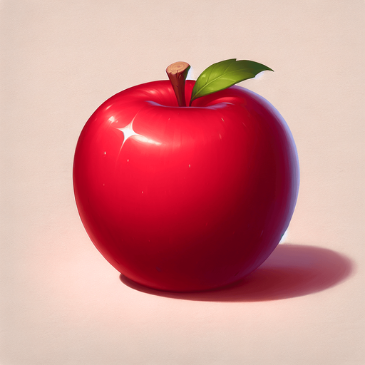 Red apple.
Single Game Texture.  In-Game asset.  2d.  Blank background.  High contrast.  No shadows