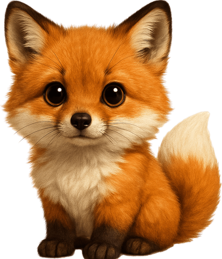 Make a realistic fox that is sooooo cute.
In-Game asset.  2d.  High contrast.  No shadows. Realistic