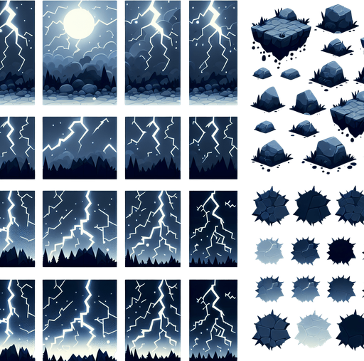 lightning.
Single Game Texture. In-Game asset. 2d. Blank background. High contrast. No shadows.