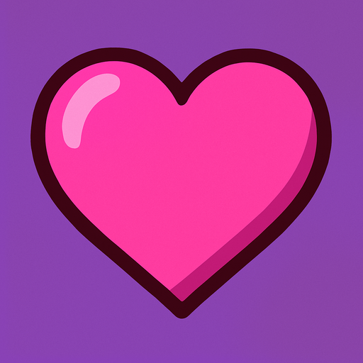 pembe kalp.
In-Game asset.  2d.  High contrast.  No shadows