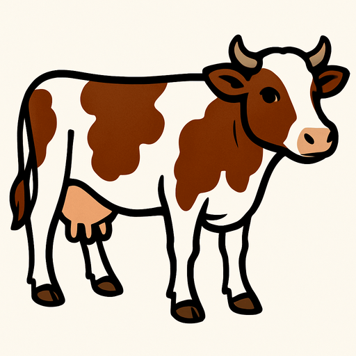 inek kahverengi beyaz..
In-Game asset.  2d.  High contrast.  No shadows