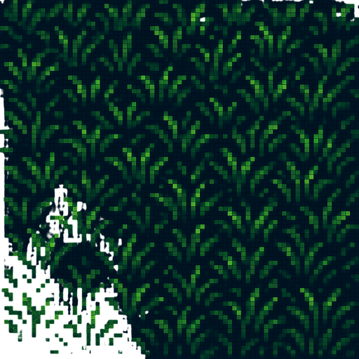suelo de sesped oscuro de pixeles.
In-Game asset.  2d.  High contrast.  No shadows