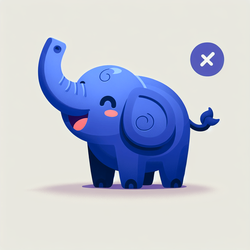 A happy blue elephant..
Single Game Texture. In-Game asset. 2d. Blank background. High contrast. No shadows.