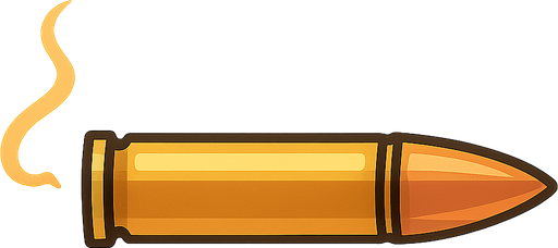 a bullet. No background. Transparent background. Blank background. No shadows. 2d. In-Game asset. flat