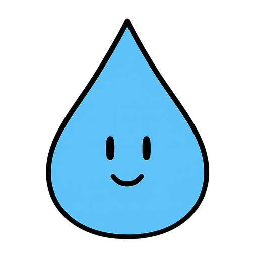 Su damlası. No background. Transparent background. Blank background. No shadows. 2d. In-Game asset. flat