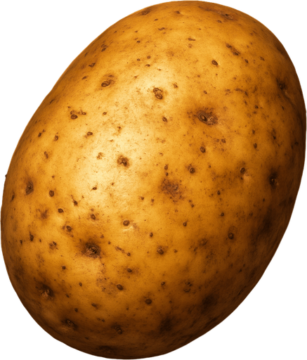 ultra realistic potato.
In-Game asset.  2d.  High contrast.  No shadows
