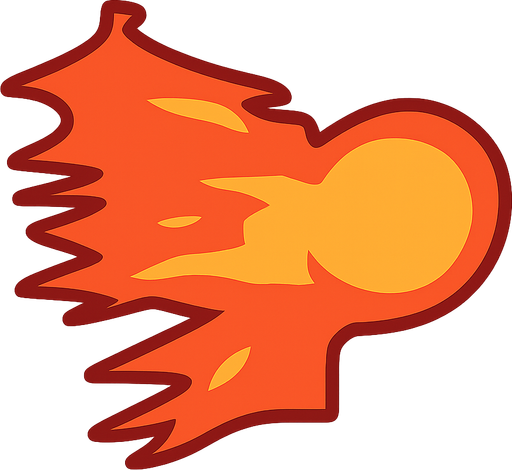 MAKE THIS PICTURE LIKE A FIREBALL. No background. Transparent background. Blank background. No shadows. 2d. In-Game asset. flat