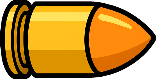 create a bullet image for 2d game.
In-Game asset.  2d.  High contrast.  No shadows