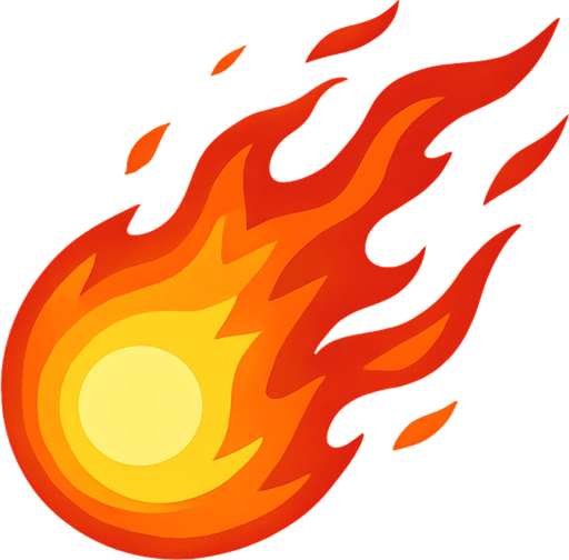 Fireball.
In-Game asset.  2d.  High contrast.  No shadows