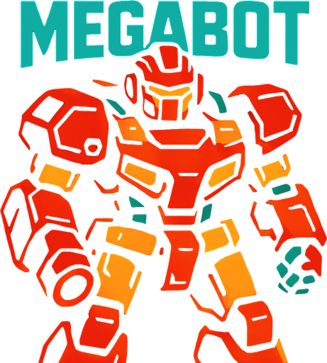 MEGABOT.
In-Game asset.  2d.  High contrast.  No shadows