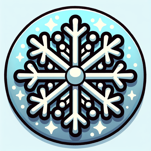 a single cartoon snowflake.
Single Game Texture. In-Game asset. 2d. Blank background. High contrast. No shadows.