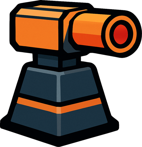 lazer kulesi küçük.
In-Game asset.  2d.  High contrast.  No shadows