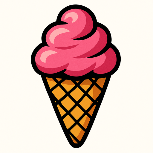 Cône de glace.
In-Game asset.  2d.  High contrast.  No shadows