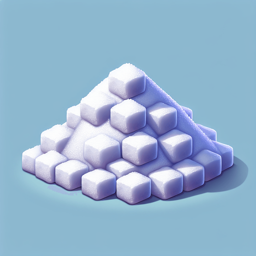 Pile of sugar.
Single Game Texture.  In-Game asset.  2d.  Blank background.  High contrast.  No shadows