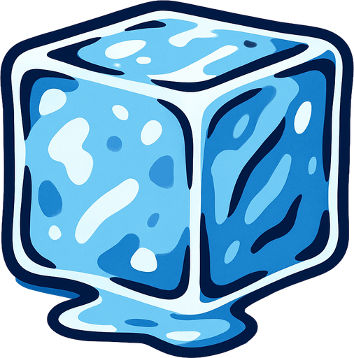 Ice cube seen from the front.
In-Game asset.  2d.  High contrast.  No shadows