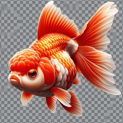 A realistic goldfish.
Single Game Texture. In-Game asset. 2d. Blank background. High contrast. No shadows.