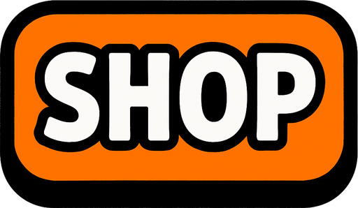 Shop button.
In-Game asset.  2d.  High contrast.  No shadows