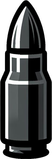 Пуля.
Single Game Texture. In-Game asset. 2d. Blank background. High contrast. No shadows.