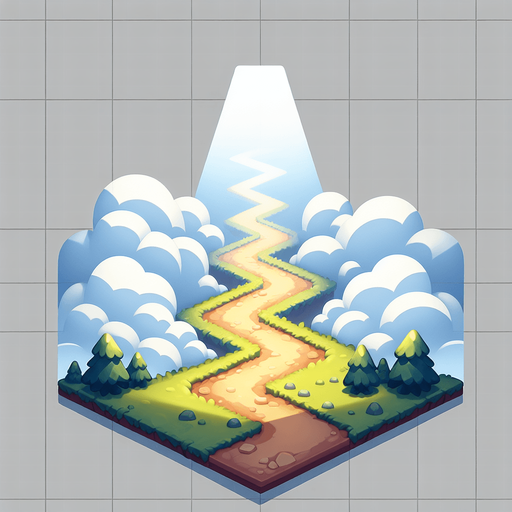 A path.
Single Game Texture.  In-Game asset.  2d.  Blank background.  High contrast.  No shadows