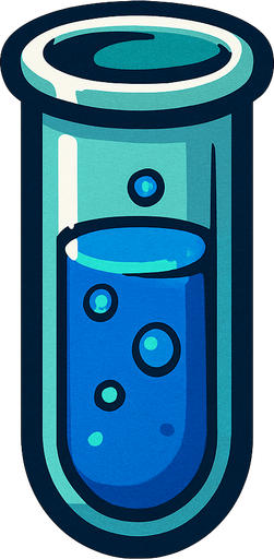 3 d gibi duran deney tübu.
In-Game asset.  2d.  High contrast.  No shadows