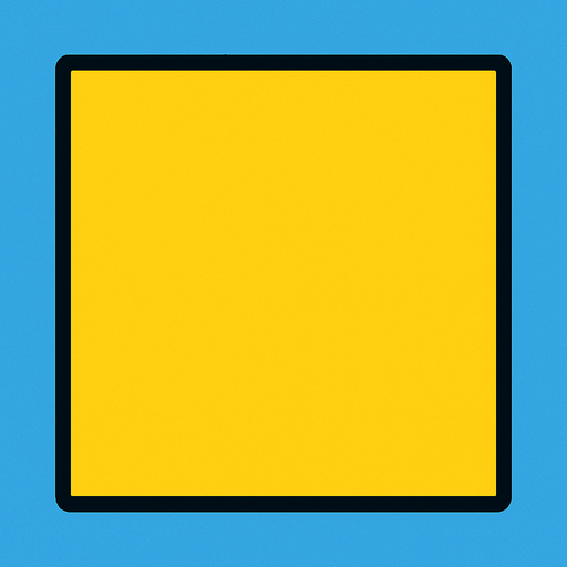 sarı dörtgen kenarkarı açık mavi.
In-Game asset.  2d.  High contrast.  No shadows