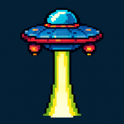 Retro tarzı 2D Uzay Gemisi Işını.
In-Game asset.  2d.  High contrast.  No shadows