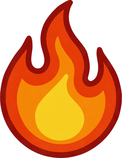 transparent fire simbol.
In-Game asset.  2d.  High contrast.  No shadows