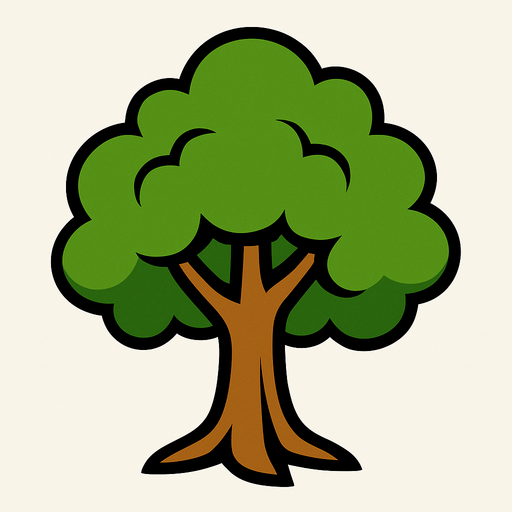 2d tree.
In-Game asset.  2d.  High contrast.  No shadows