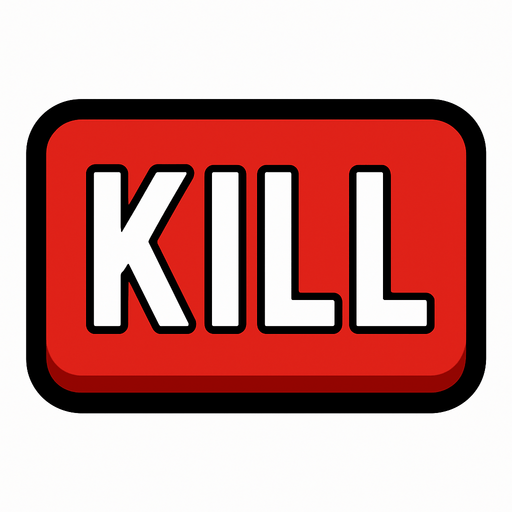 Kill button.
In-Game asset.  2d.  High contrast.  No shadows