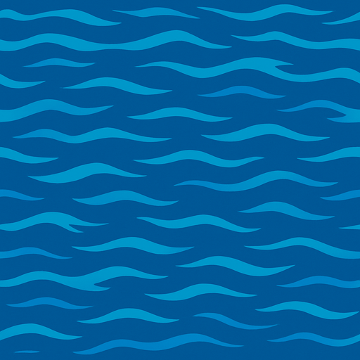 Kuş bakışı dalgasız bir okyanus görseli.
In-Game asset.  2d.  High contrast.  No shadows