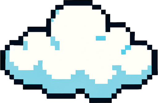 flappy bird cloud, pixel art.
In-Game asset.  2d.  High contrast.  No shadows