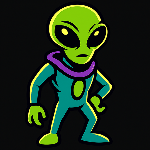 Uzaylı.
In-Game asset.  2d.  High contrast.  No shadows