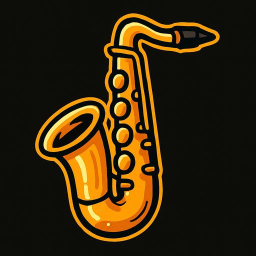 saxophone.
In-Game asset.  2d.  High contrast.  No shadows