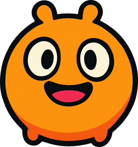 yuvarlak sevimli bir canlı.
In-Game asset.  2d.  High contrast.  No shadows