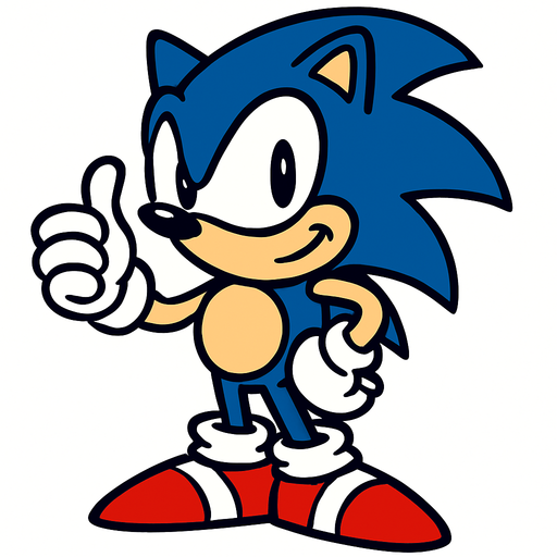 SONIC.
In-Game asset.  2d.  High contrast.  No shadows