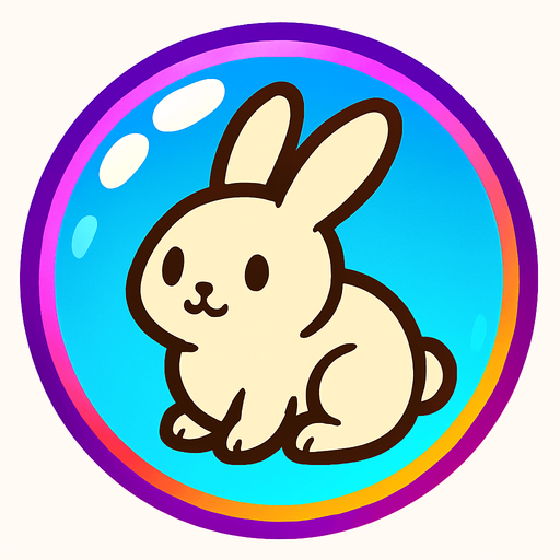bubble with a bunny on it.
In-Game asset.  2d.  High contrast.  No shadows