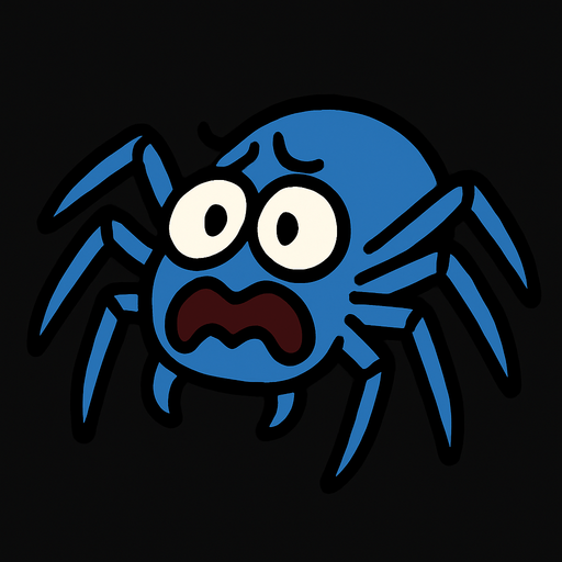 araña miedo.
In-Game asset.  2d.  High contrast.  No shadows
